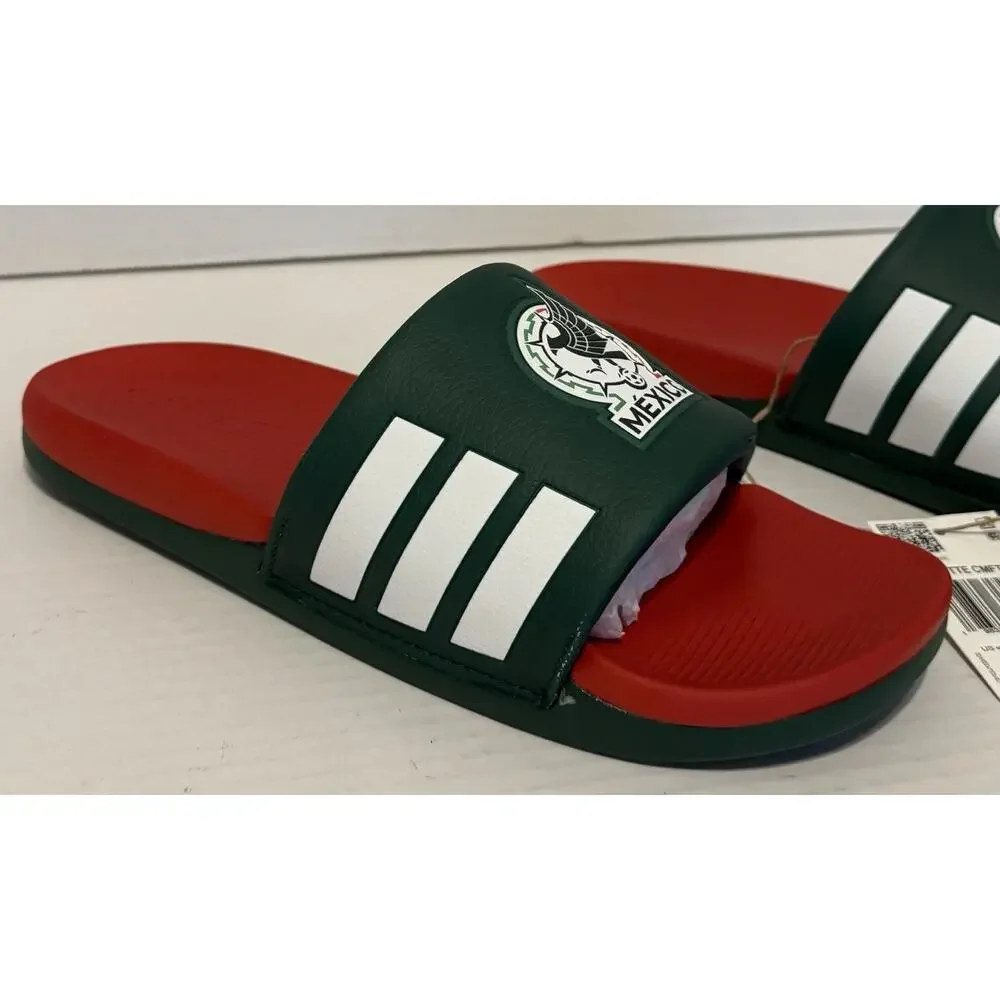 Adidas Adilette Comfort 2.0 Mexico Slide Sandals Size 6 M 7 W Futbol NEW